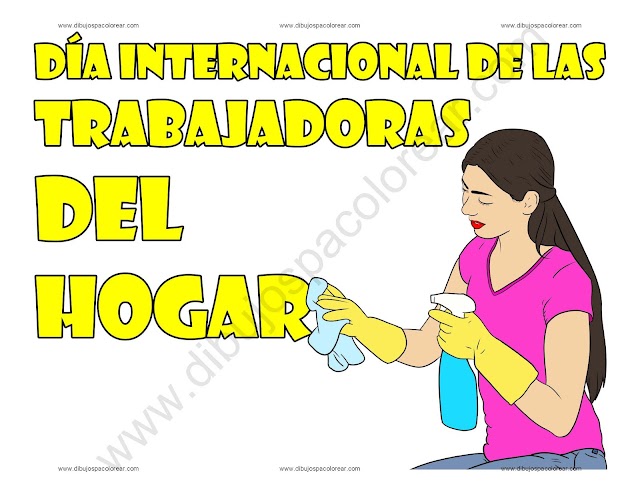 Día Internacional de las Trabajadoras del Hogar dibujo a color y para colorear
